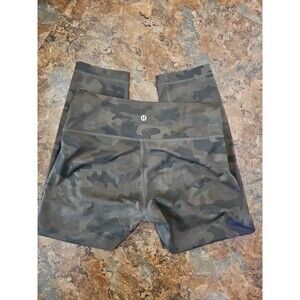 LULULEMON Green Camo Print Leggings Crop 21"inseam‎ camouflage Luxtreme 6 (L25)
